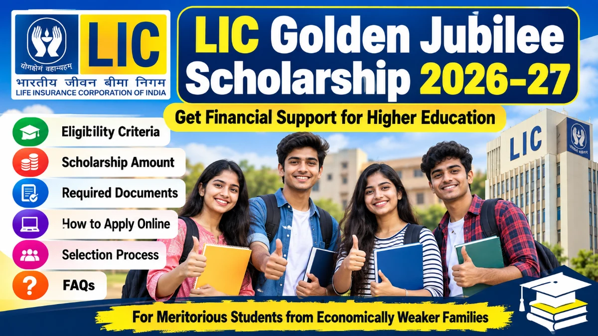 LIC Golden Jubilee Scholarship 2026–27 eligibility, scholarship amount, documents, application process and selection guide