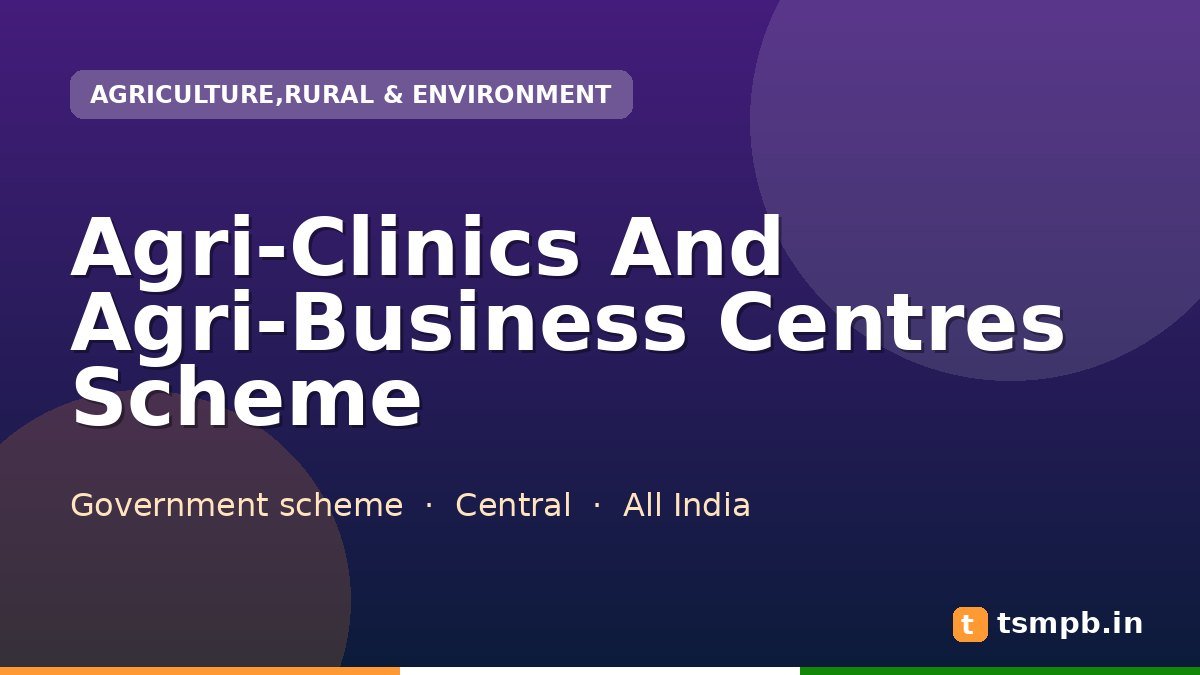 Agri-Clinics And Agri-Business Centres Scheme