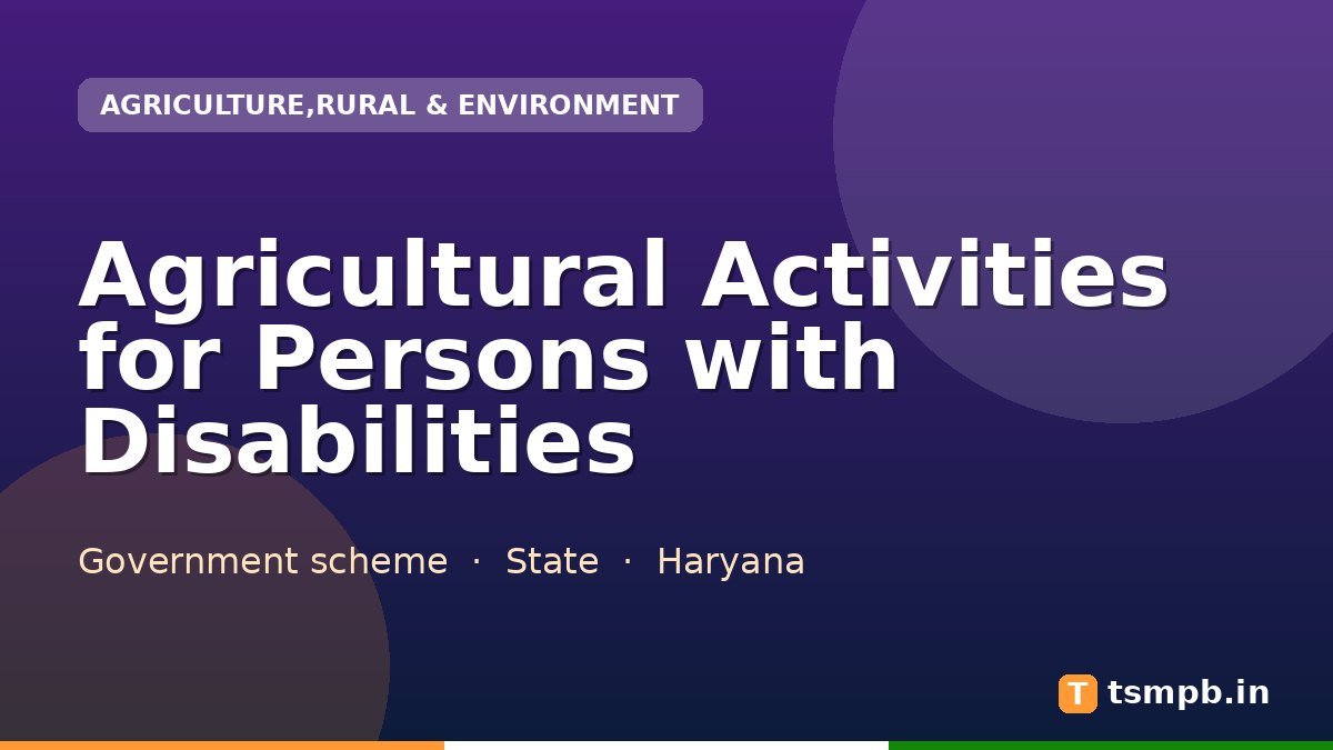 Agricultural Activities for Persons with Disabilities