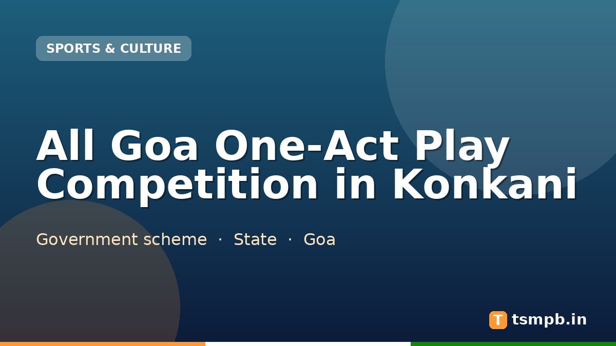 All Goa One-Act Play Competition in Konkani
