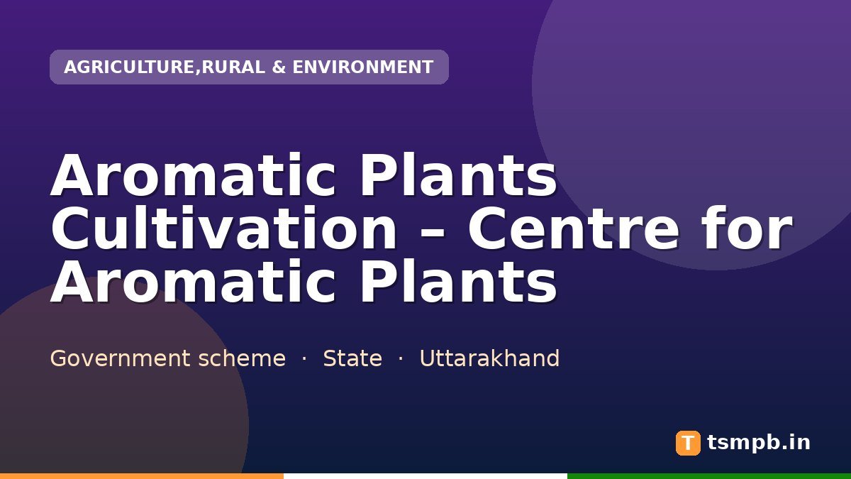 Aromatic Plants Cultivation โ Centre for Aromatic Plants