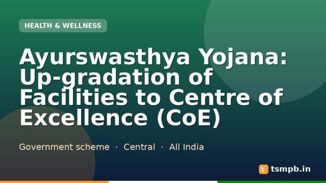 Ayurswasthya Yojana: Up-gradation of Facilities to Centre of Excellence (CoE)