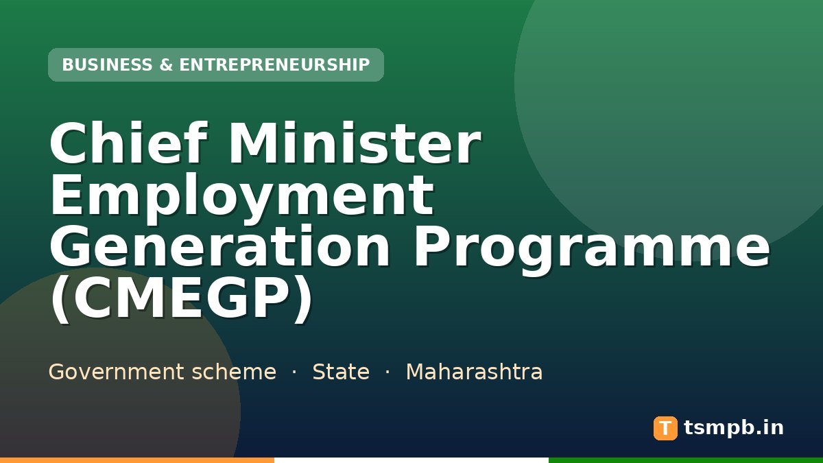 Chief Minister  Employment Generation  Programme (CMEGP)