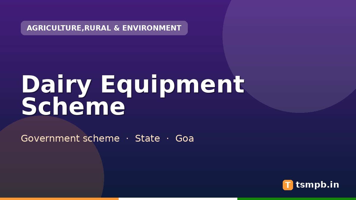 Dairy Equipment Scheme
