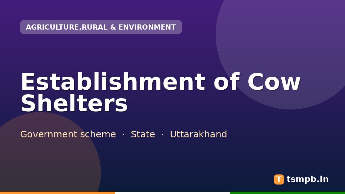 Establishment of Cow Shelters