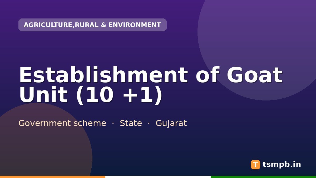 Establishment of Goat Unit (10 +1)