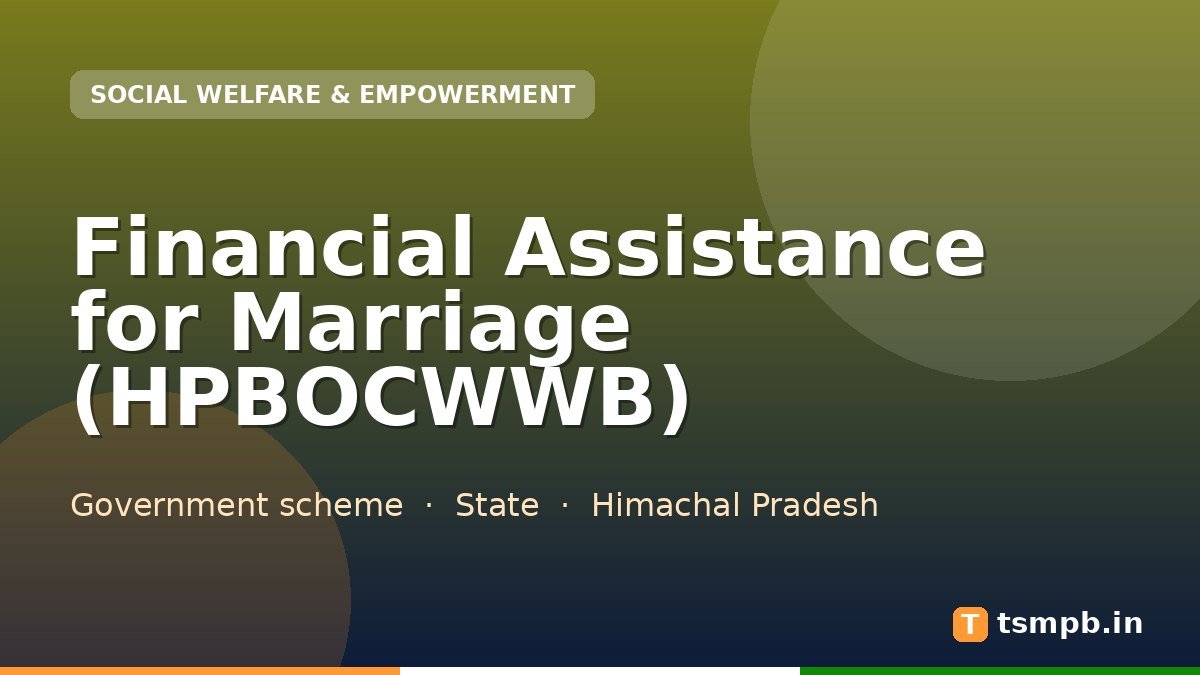 Financial Assistance for Marriage (HPBOCWWB)