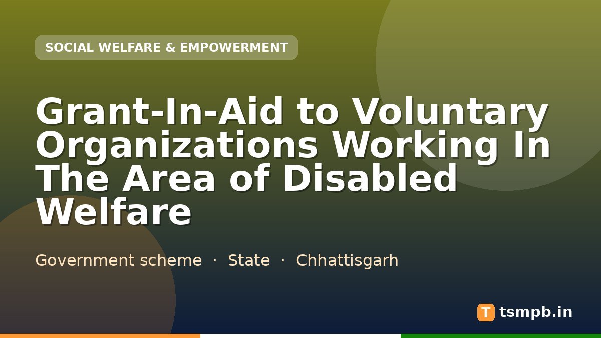 Grant-In-Aid to Voluntary Organizations Working In The Area of Disabled Welfare