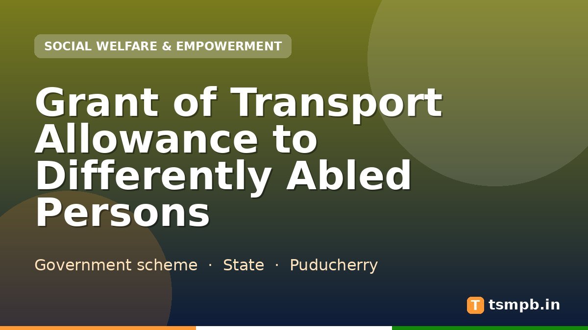 Grant of Transport Allowance to Differently Abled Persons