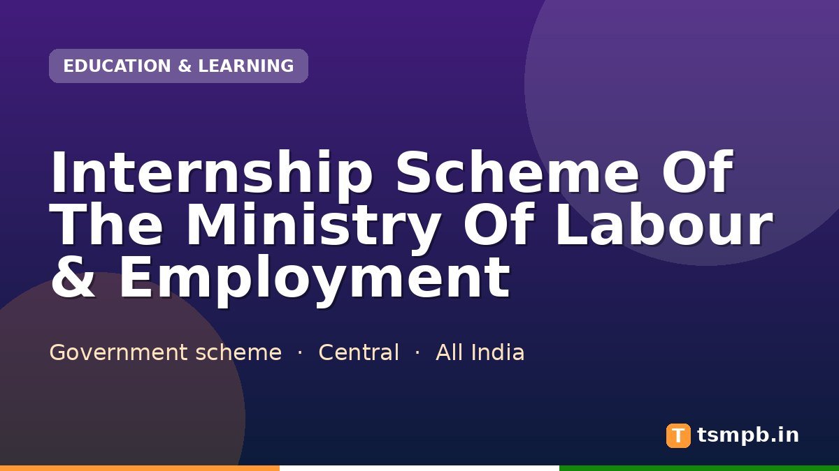 Internship Scheme Of The Ministry Of Labour & Employment
