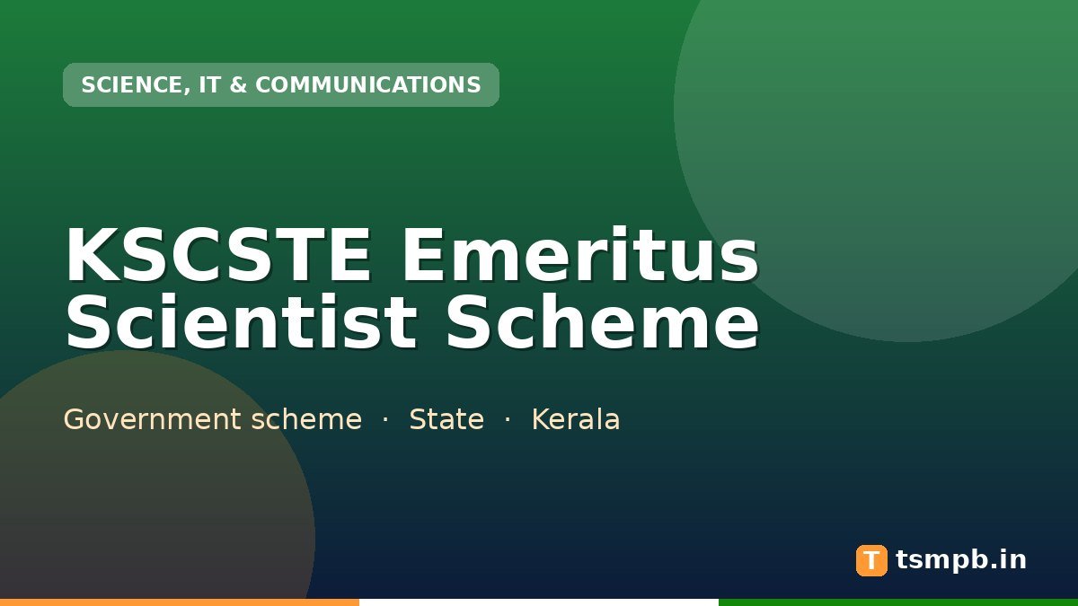 KSCSTE Emeritus Scientist Scheme