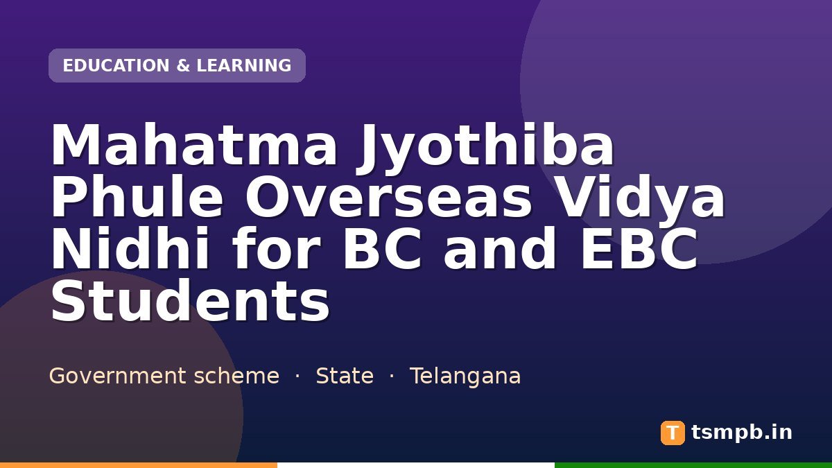 Mahatma Jyothiba Phule Overseas Vidya Nidhi for BC and EBC Students