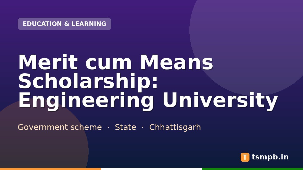 Merit cum Means Scholarship: Engineering University