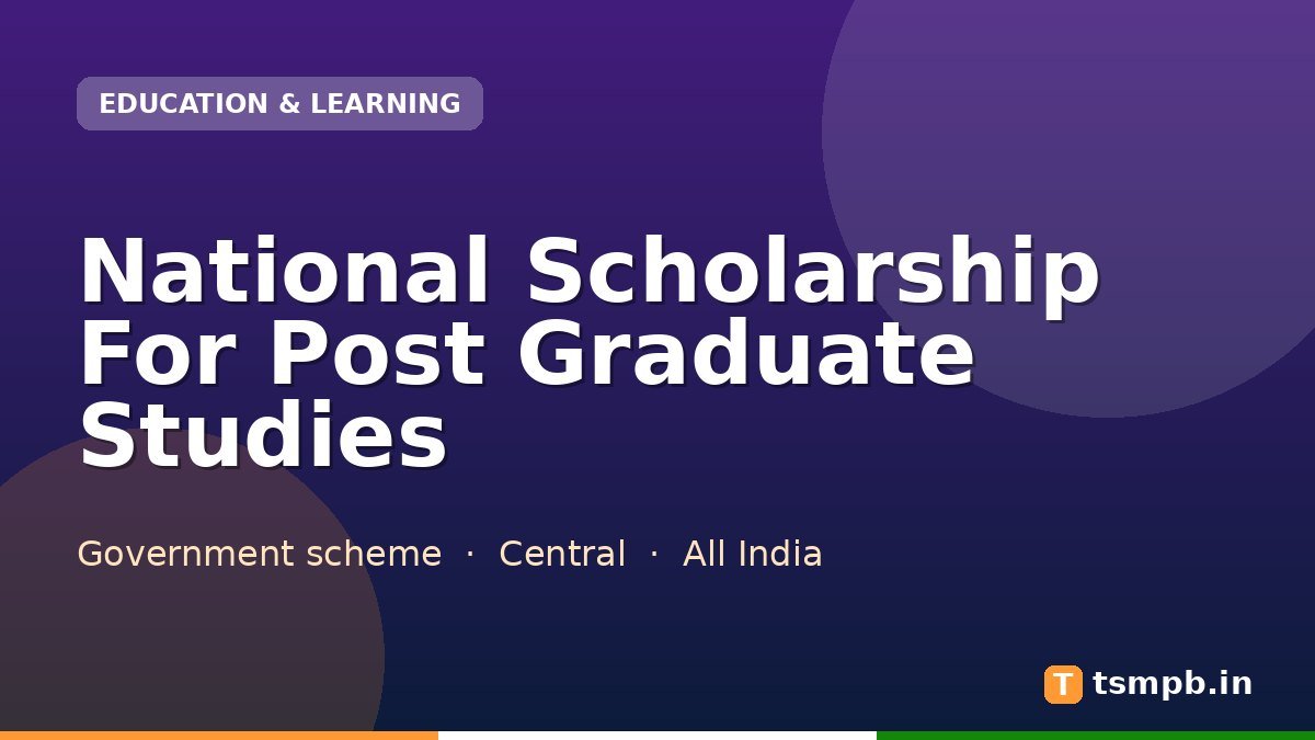 National Scholarship For Post Graduate Studies