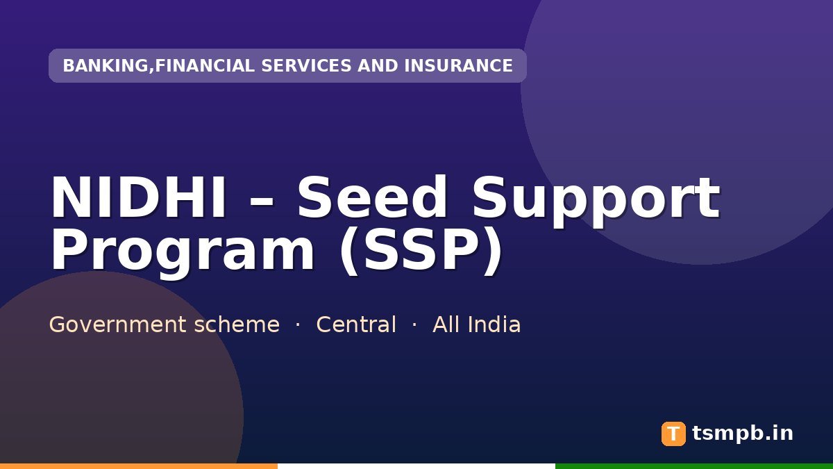NIDHI – Seed Support Program (SSP)