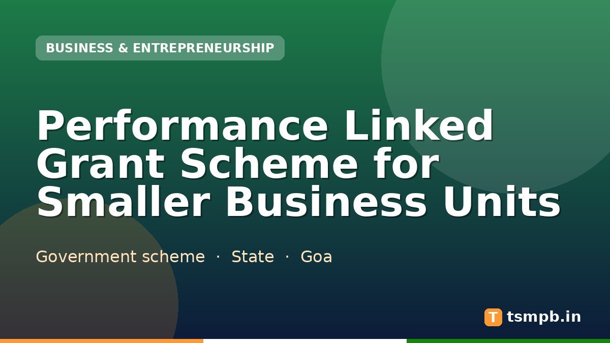 Performance Linked Grant Scheme for Smaller Business Units
