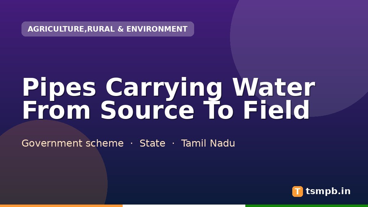 Pipes Carrying Water From Source To Field