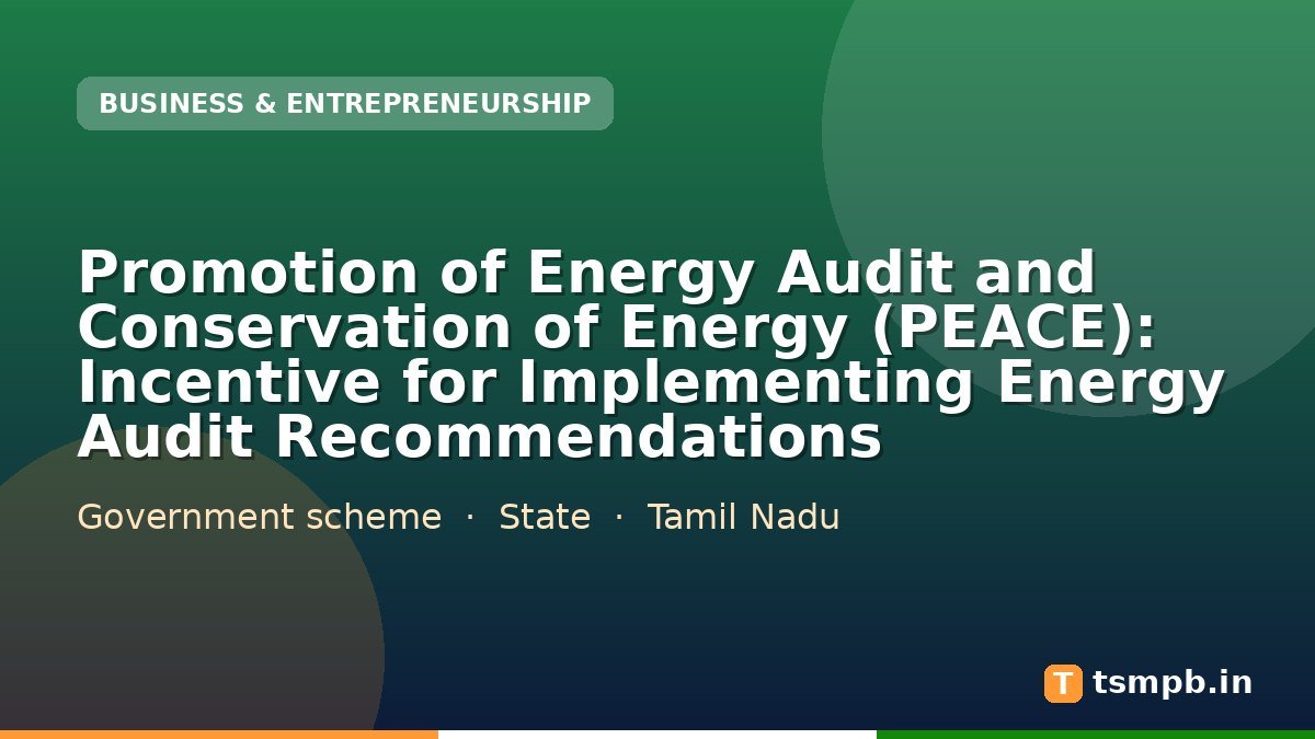 Promotion of Energy Audit and Conservation of Energy (PEACE): Incentive for Implementing Energy Audit Recommendations