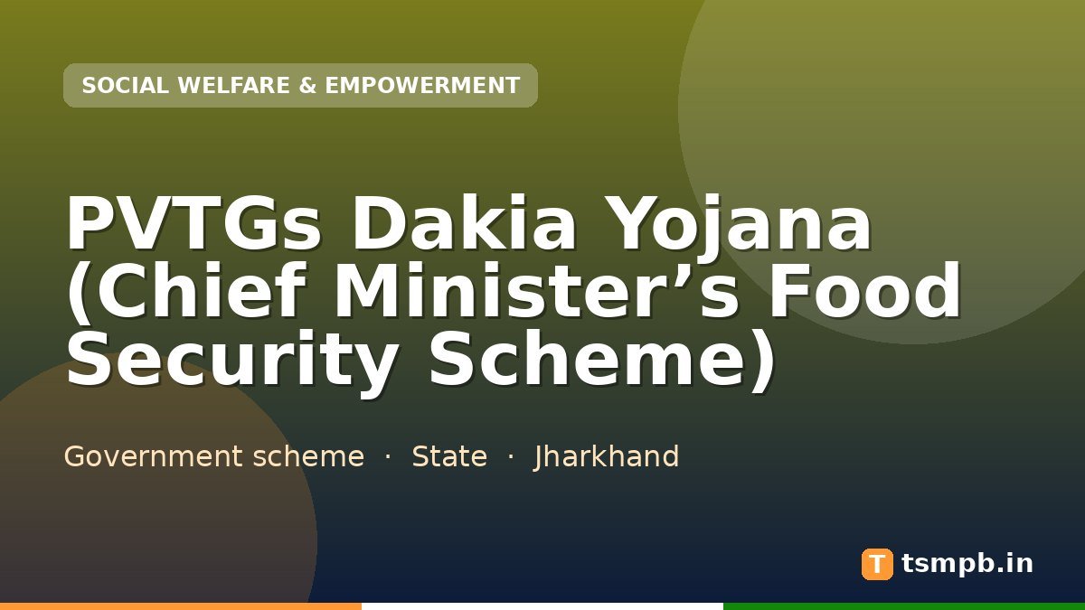 PVTGs Dakia Yojana (Chief Ministerโs Food Security Scheme)