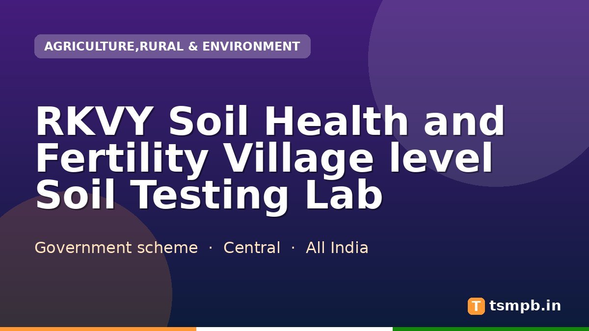 RKVY Soil Health and Fertility Village level Soil Testing Lab