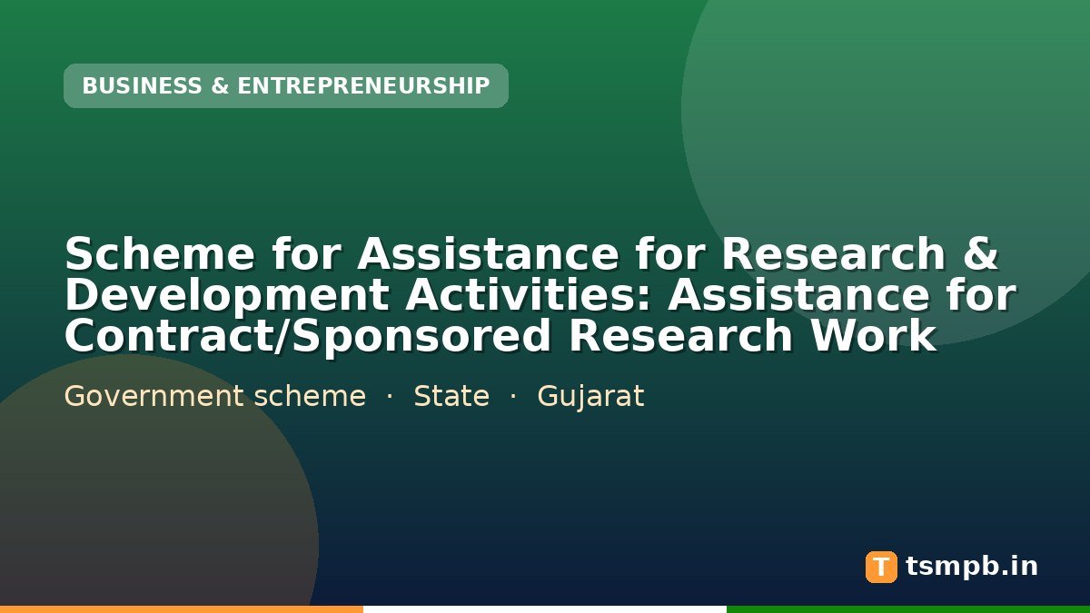 Scheme for Assistance for Research & Development Activities: Assistance for Contract/Sponsored Research Work