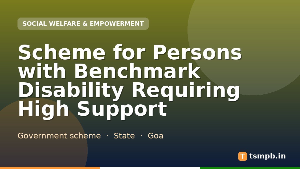 Scheme for Persons with Benchmark Disability Requiring High Support