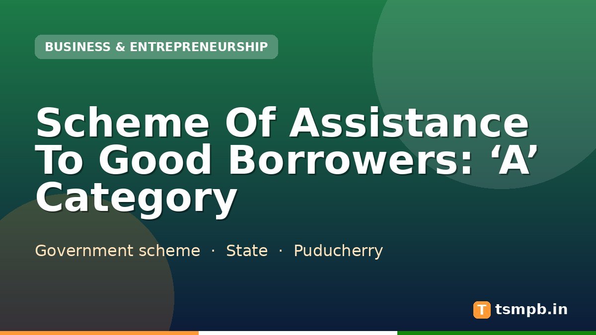 Scheme Of Assistance To Good Borrowers: ‘A’ Category