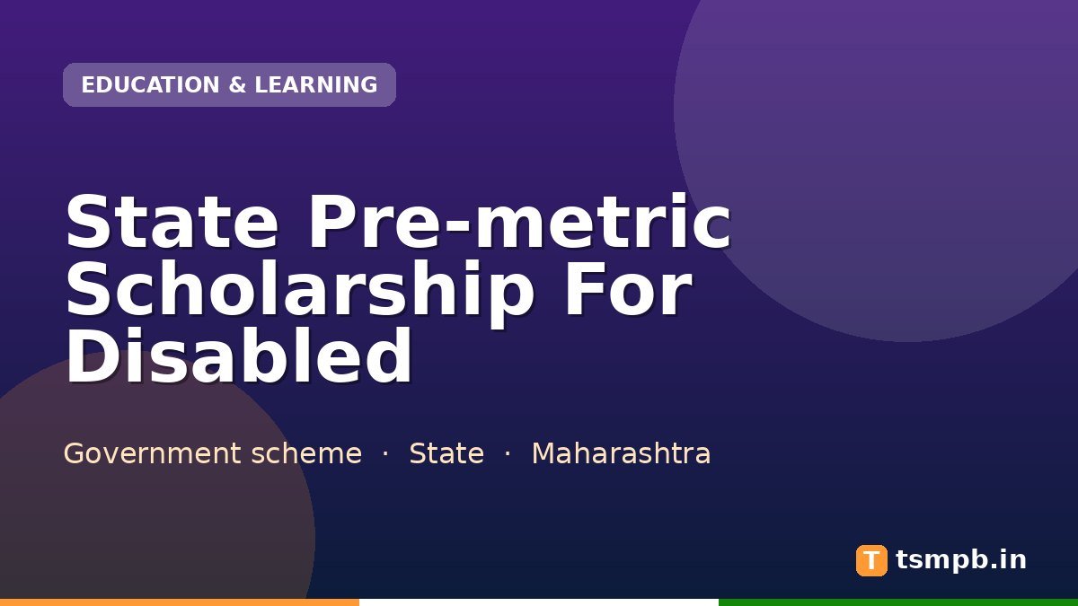 State Pre-metric Scholarship For Disabled