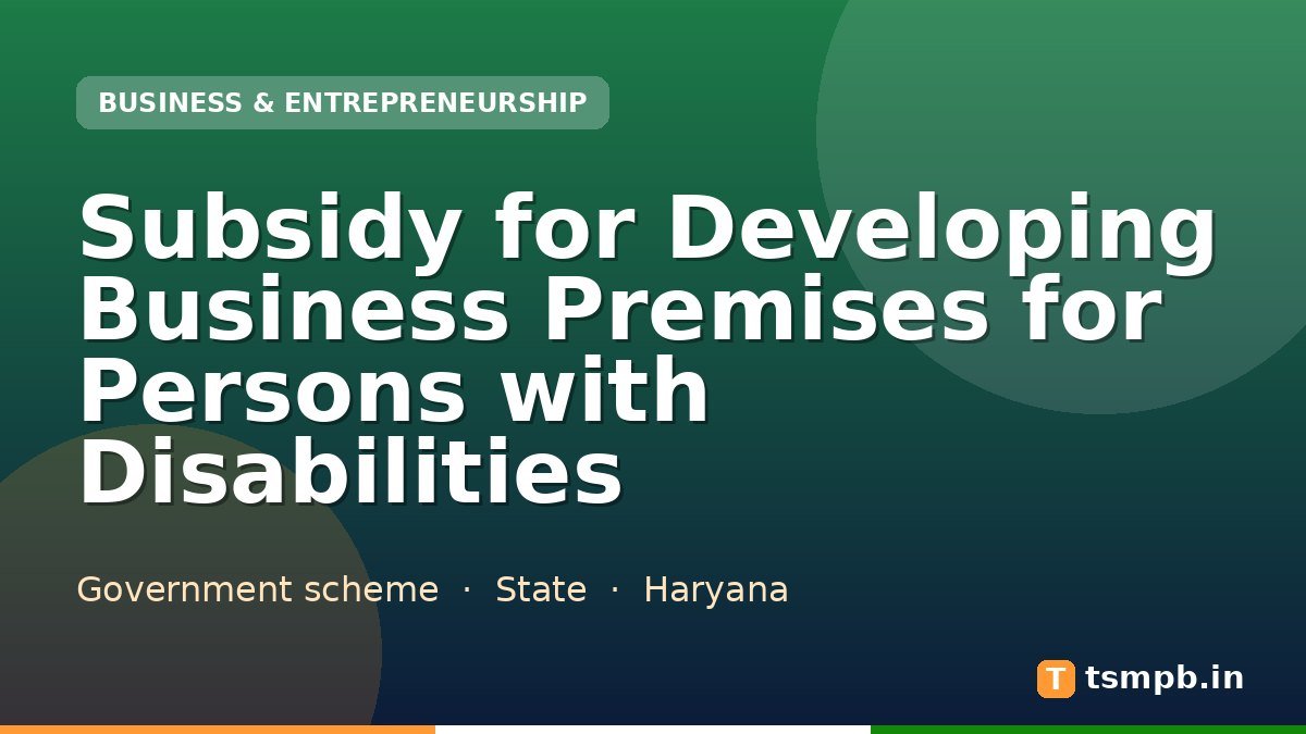 Subsidy for Developing Business Premises for Persons with Disabilities