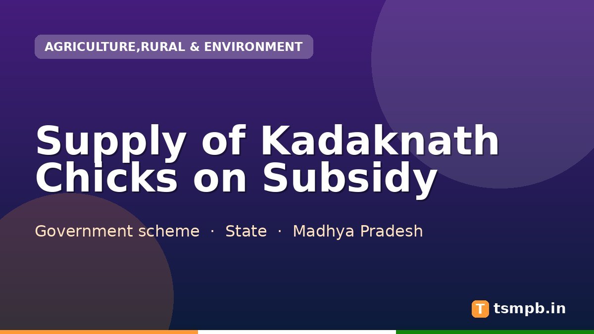 Supply of Kadaknath Chicks on Subsidy