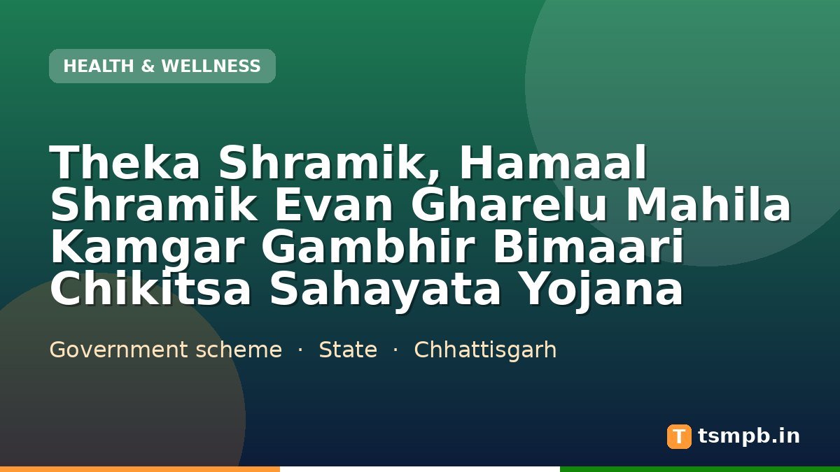 Theka Shramik, Hamaal Shramik Evan Gharelu Mahila Kamgar Gambhir Bimaari Chikitsa Sahayata Yojana