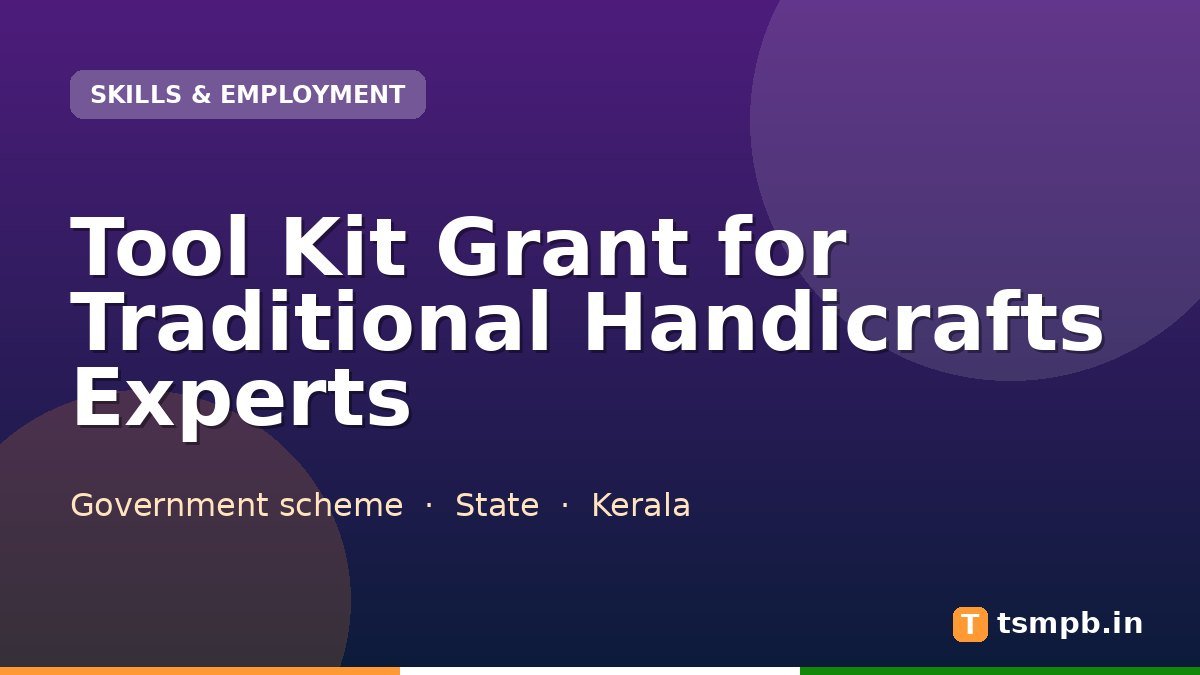Tool Kit Grant for Traditional Handicrafts Experts